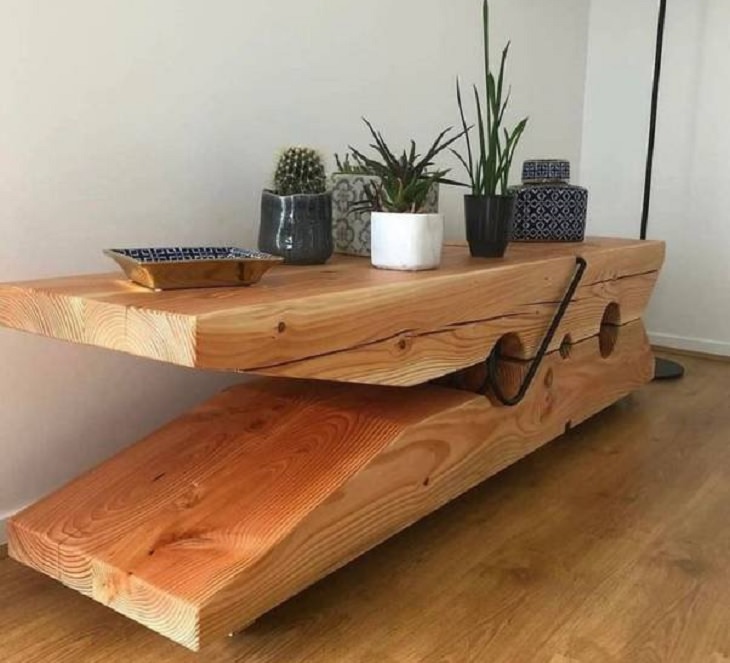Unique and beautiful designs, clothespin table