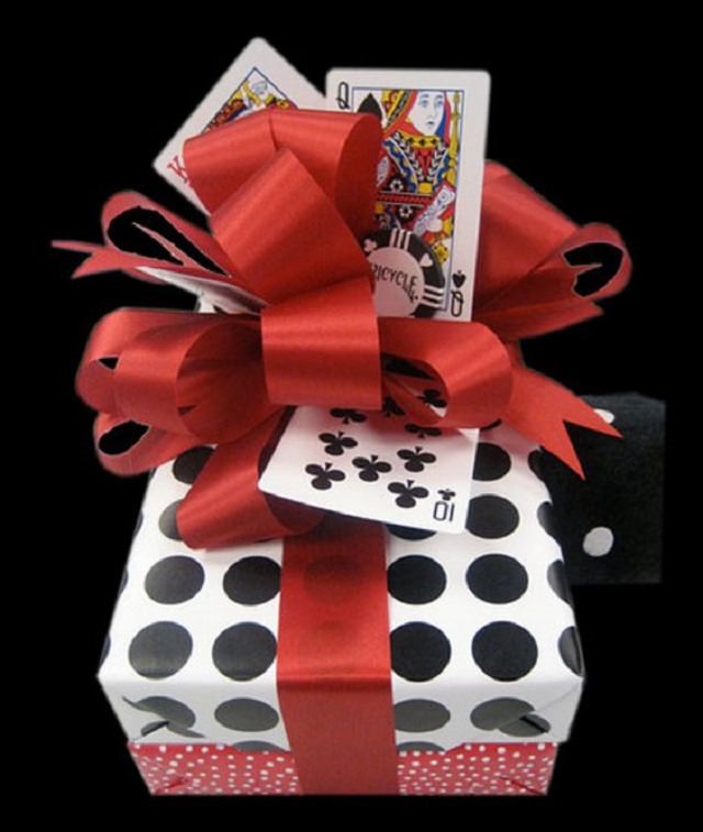 Fun and Easy DIY Arts and Crafts anyone can make at home with Playing Cards, playing card themed gift wrap