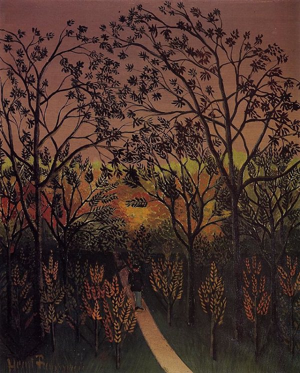 Impressionist, Naive and primitive style paintings from 19th Century French Artist Henri Rousseau, known for his jungle scenes, landscapes and still-lifes, A Corner of the Plateau of Bellevue, 1901-1902, now in the Rhode Island School of Design Museum (RISD Museum), Providence