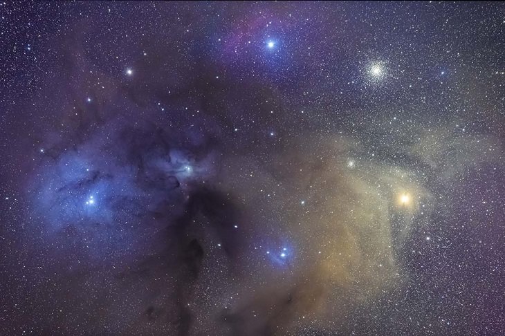 Shortlisted entries and finalists for the David Malin Awards in Astronomy photography, also known as astrophotography, held during the 2019 AstroFest of the Central West Astronomical Society, along with CSIRO, "Rho Ophiuchi Cloud Complex", By Matthew Hudson, Category: Deep Sky