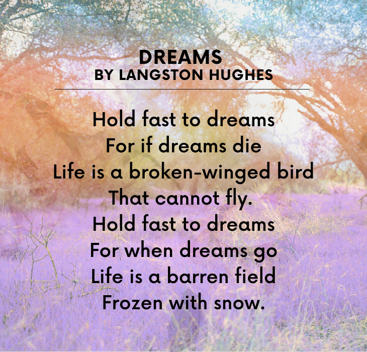 Beautiful Short Poems by famous and brilliant poets and authors, Dreams, By Langston Hughes