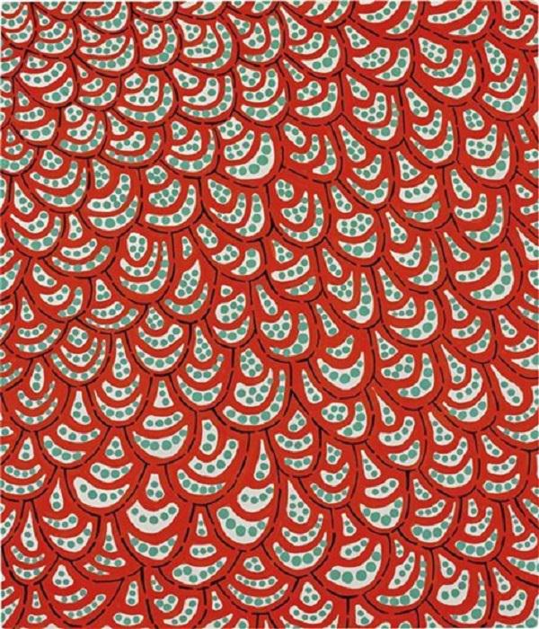 Paintings, artwork, installations and exhibitions created by Yayoi Kasuma, 91 year old Japanese Abstract Impressionist Artist, Petals, 1988