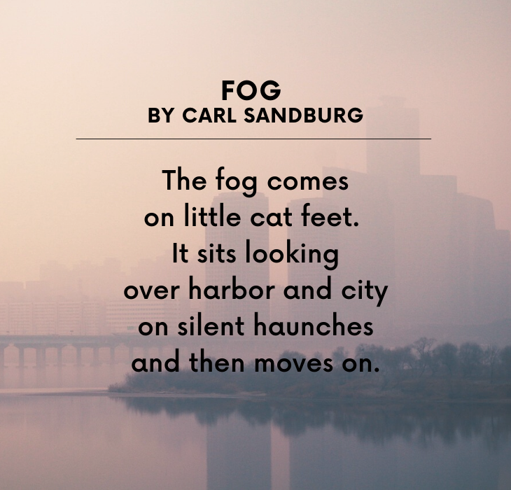 Beautiful Short Poems by famous and brilliant poets and authors, Fog, By Carl Sandburg