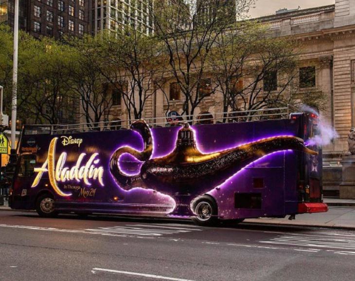 Creative and clever bus advertisements and bus art, Disney’s Aladdin