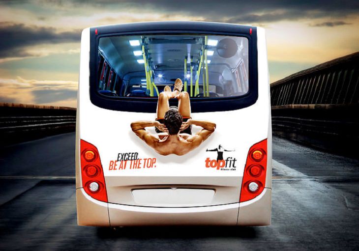 Creative and clever bus advertisements and bus art, top fit