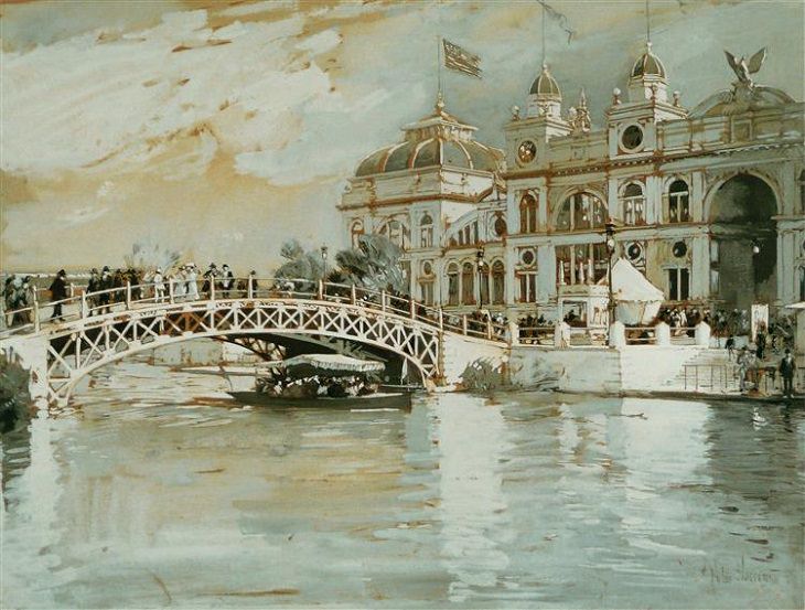 Impressionist paintings from American artist Frederick Childe Hassam, Columbian Exposition, Chicago, 1892
