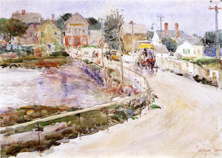 Impressionist paintings from American artist Frederick Childe Hassam, At Gloucester, 1890