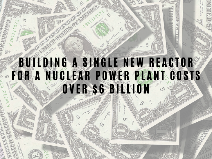 Interesting Facts About Nuclear Energy and Power Building a single new reactor for a nuclear power plant costs over $6 billion.