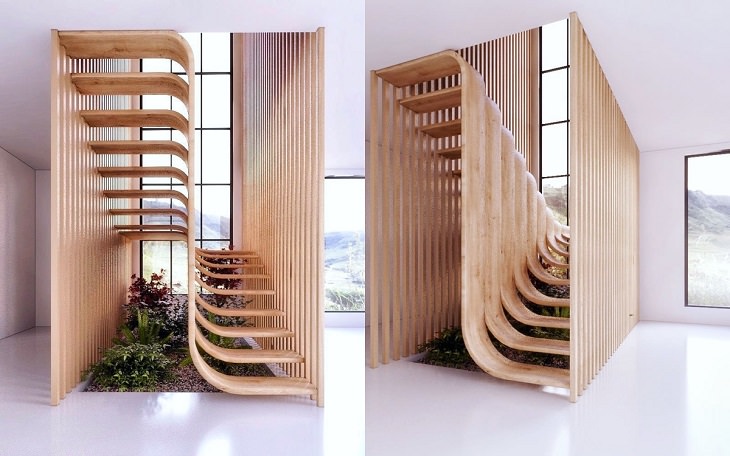 Unique and creative stair, staircase, stairwell designs for dream homes, Curvaceous stairs, by Eisa Ghasemian