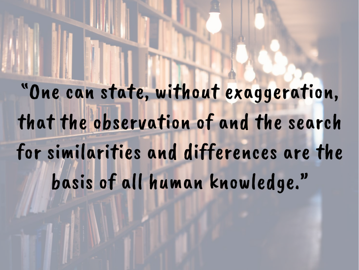 Thought-provoking quotes from inventor, businessman and philanthropist Alfred Nobel, Nobel Foundation, Nobel Prize, “One can state, without exaggeration, that the observation of and the search for similarities and differences are the basis of all human knowledge.”