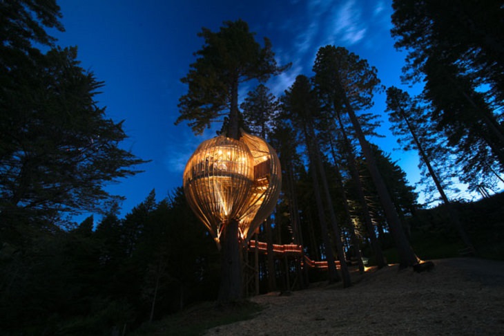 Most incredible and beautiful treehouses and treehotels from around the world, Yellow Treehouse Restaurant, located near Auckland, New Zealand