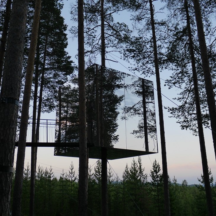 Most incredible and beautiful treehouses and treehotels from around the world, The Mirrorcube Treehotel in Harads, Sweden