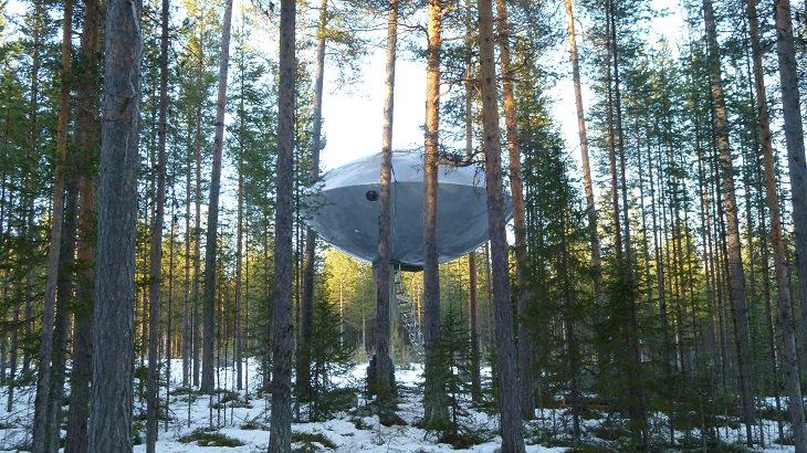 Most incredible and beautiful treehouses and treehotels from around the world, The UFO Treehouse in Sweden