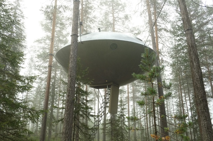 Most incredible and beautiful treehouses and treehotels from around the world, The UFO Treehouse in Sweden
