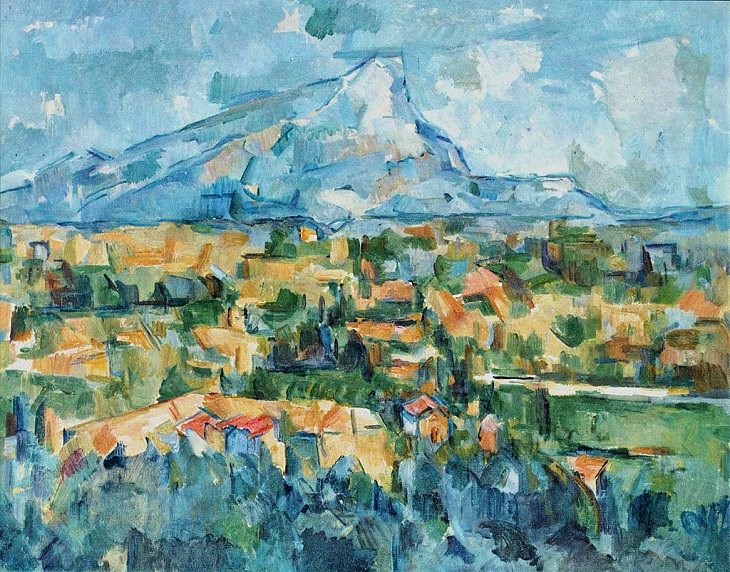 Post Impressionist works of art and paintings by highly influential French artist Paul Cézanne, the father of modern art, Mount Sainte-Victoire, 1904