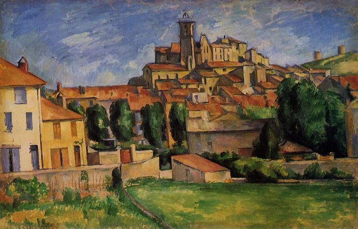 Post Impressionist works of art and paintings by highly influential French artist Paul Cézanne, the father of modern art, Gardanne, 1886