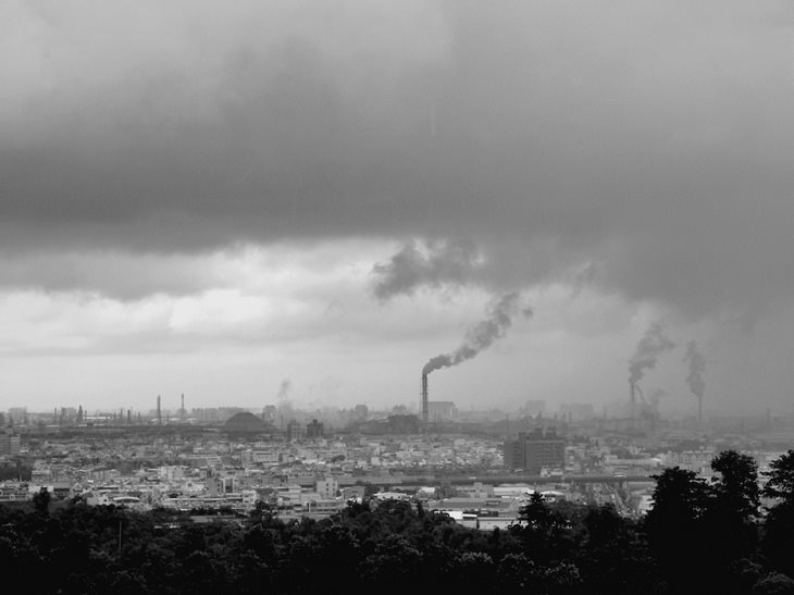 Winning Photographs from International Photography Awards One Shot: Climate Change, Category: Air, 3rd Place: Untitled (Smokestacks), By Clarence Lin