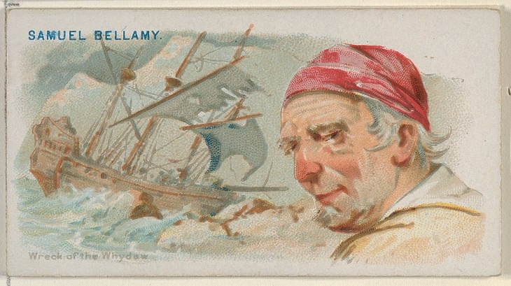 Famous and feared 18th century pirates who plundered the seas in the Golden Age of Pirates, Samuel “Black Sam” Bellamy