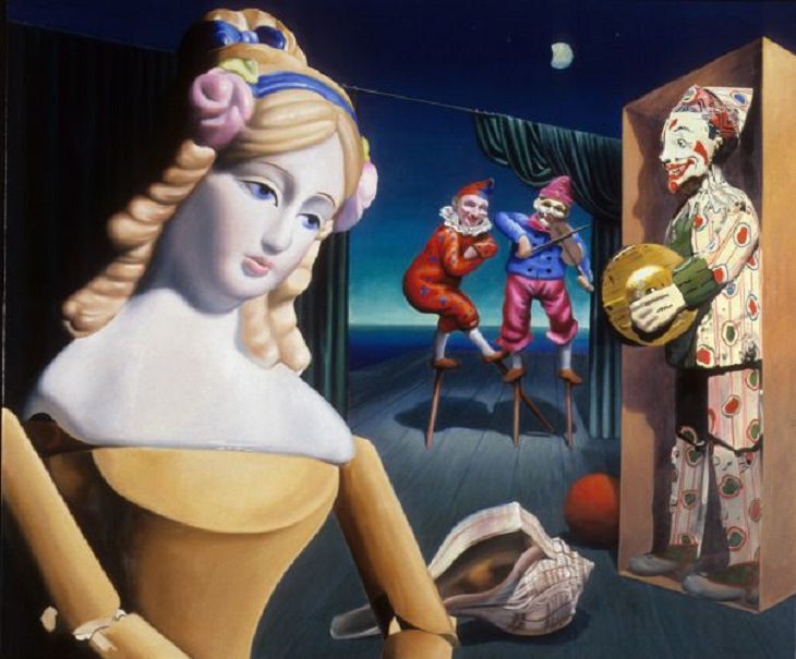 Hyper realistic paintings by 20th century photorealist and American artist Charles Bell, Midsummer’s Dream, 1986