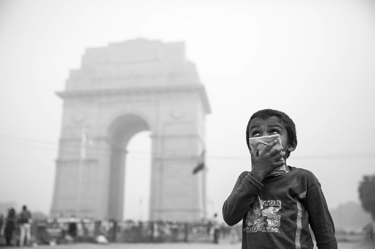 Winning Photographs from International Photography Awards One Shot: Climate Change, Category: Air, 1st Place: Breath!, By Daksh Sharma