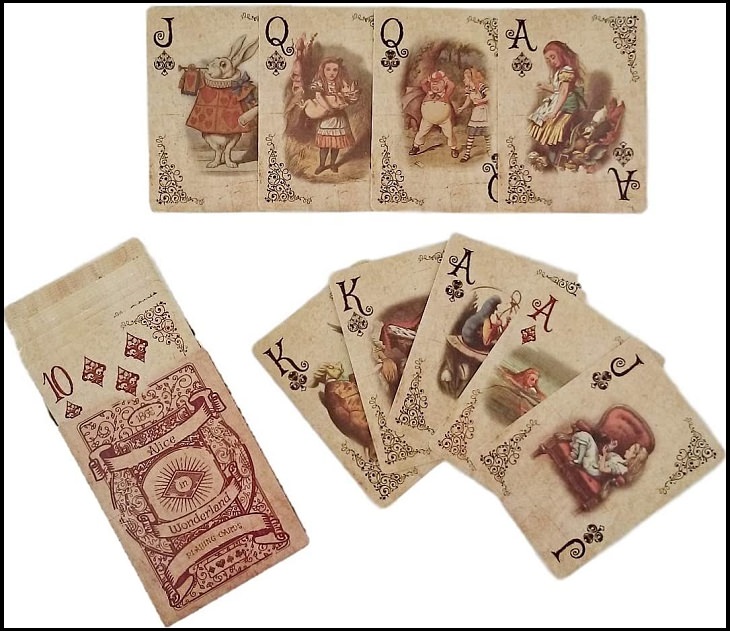 Beautiful, Bizarre, Funny, Unique and Custom-Designed Decks of Playing Cards, Alice in Wonderland Playing Cards