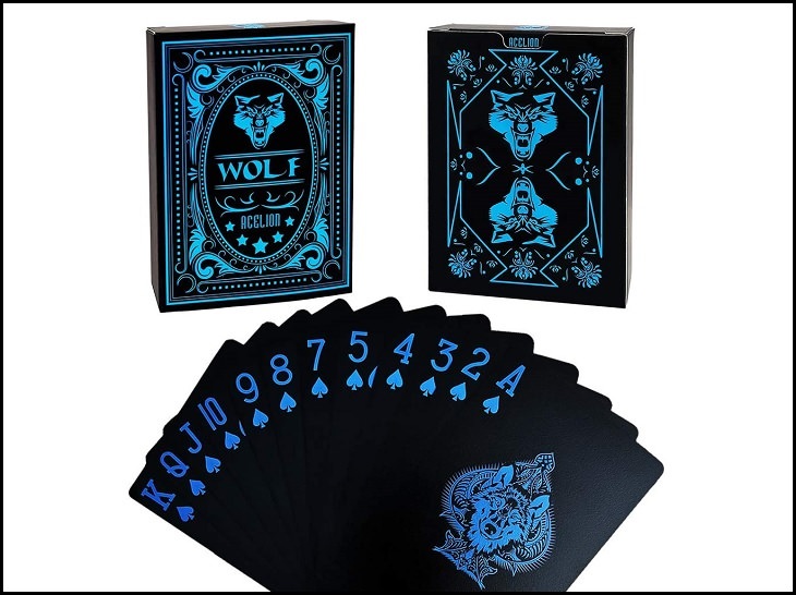Beautiful, Bizarre, Funny, Unique and Custom-Designed Decks of Playing Cards, Blue Wolf Playing Cards
