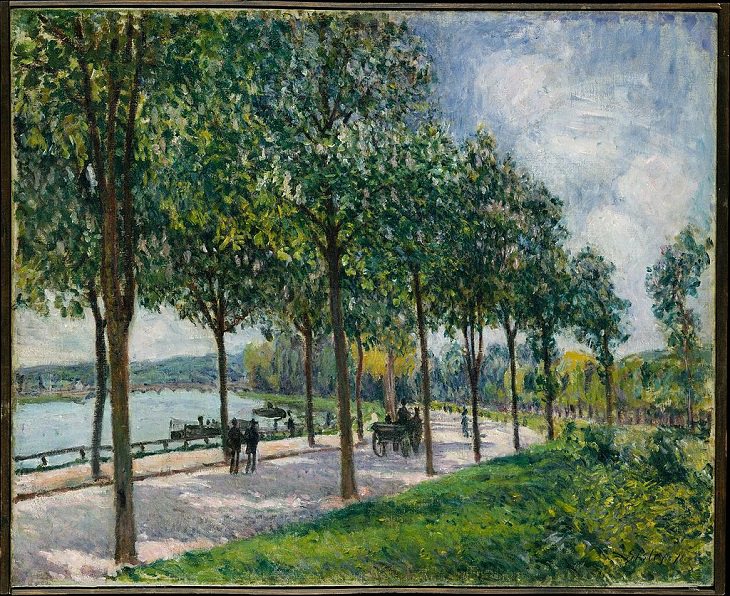 painter Alfred Sisley, Allée of Chestnut Trees, 1878