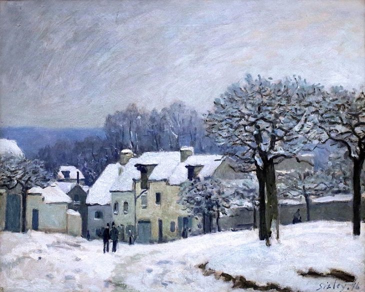 t painter Alfred Sisley, Place du Chenil in Marly, Snow Effect, 1876