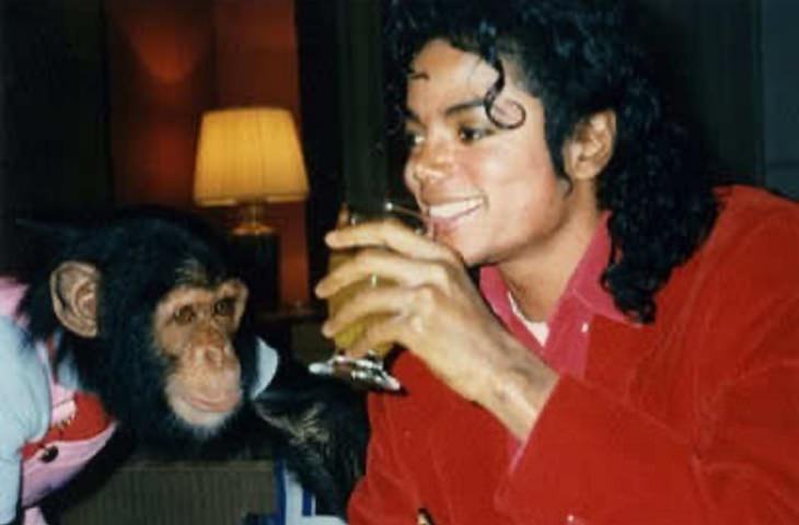 Celebrities and famous people that had strange and wild animals as exotic pets, Michael Jackson and his chimpanzee Bubbles
