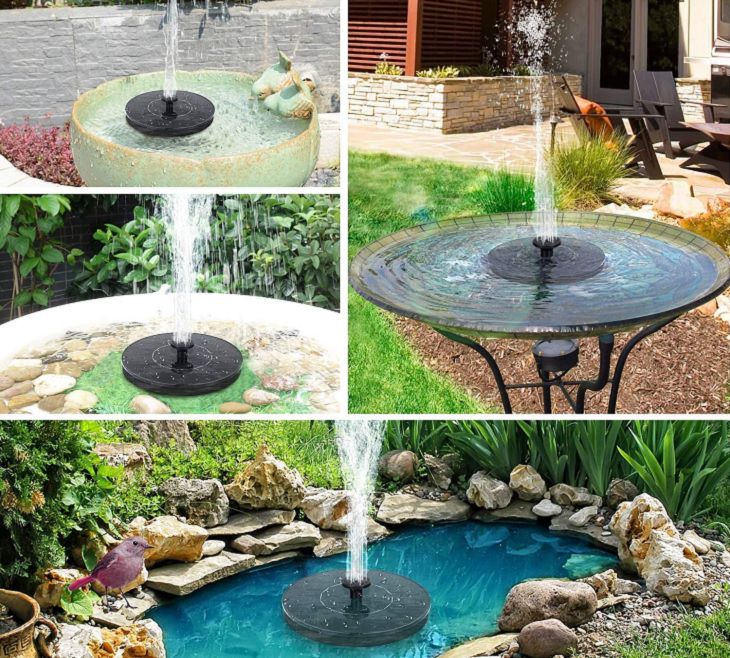 Ingenious and must-have garden gadgets, devices and items, Solar powered fountain and bird bath pump