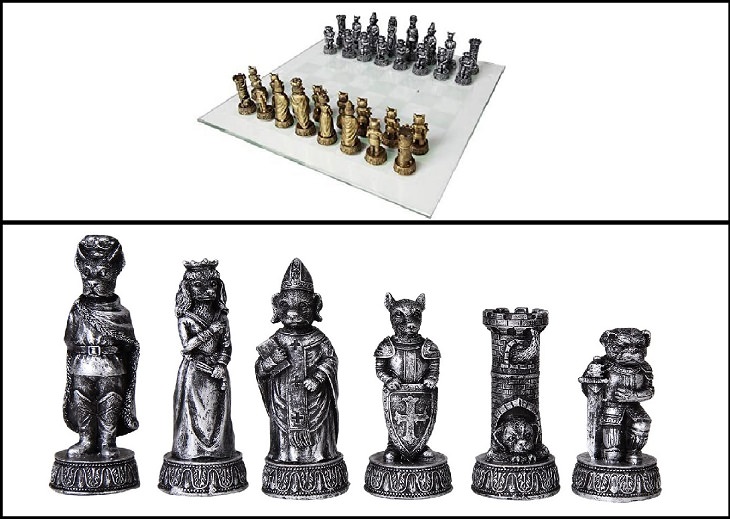 Unique and creative chess sets, Dogs Versus Cats Chess Set