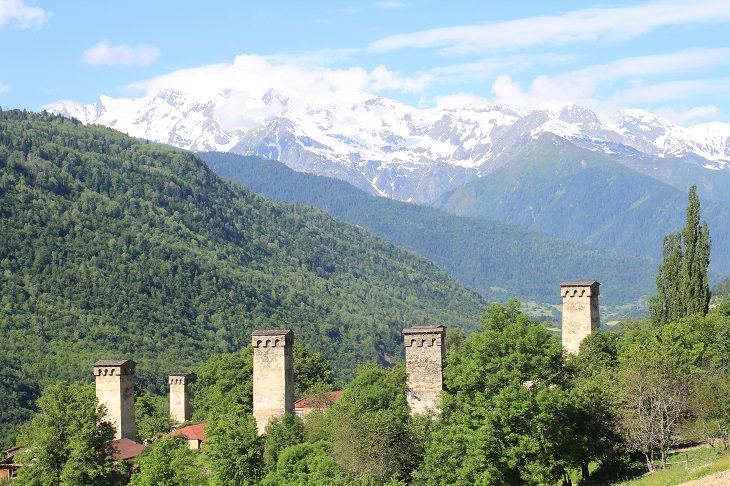 Must-see places in The Caucasus in Europe, The Svan Towers near Mestia, Georgia