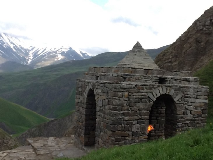 Must-see places in The Caucasus in Europe, Atashgah of Khinalig, a restored Zoroastrian firetemple near the village of Khinalug, Azerbaijan