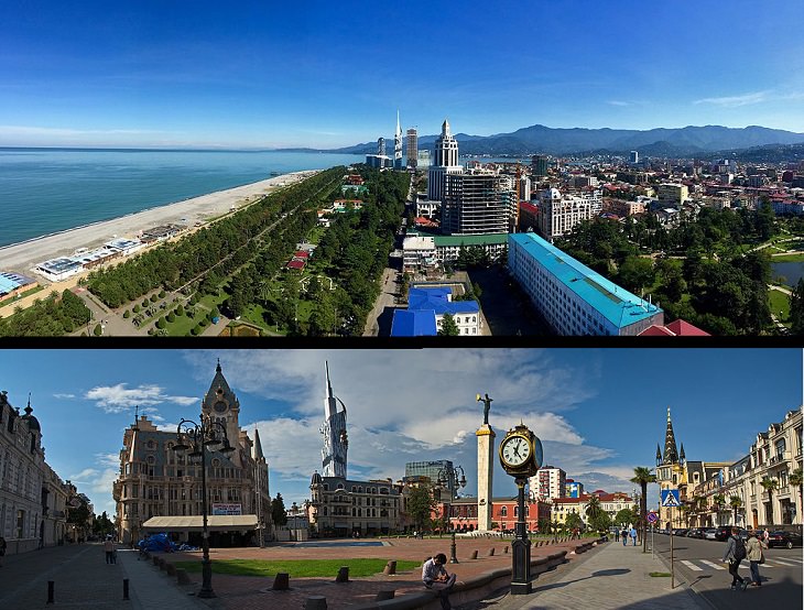 Must-see places in The Caucasus in Europe, Batumi, Georgia, panoramic view, street view