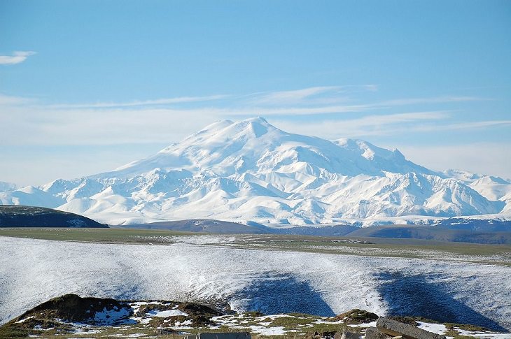 Must-see places in The Caucasus in Europe, Mount Elbrus in Russia, the highest mountain in Europe