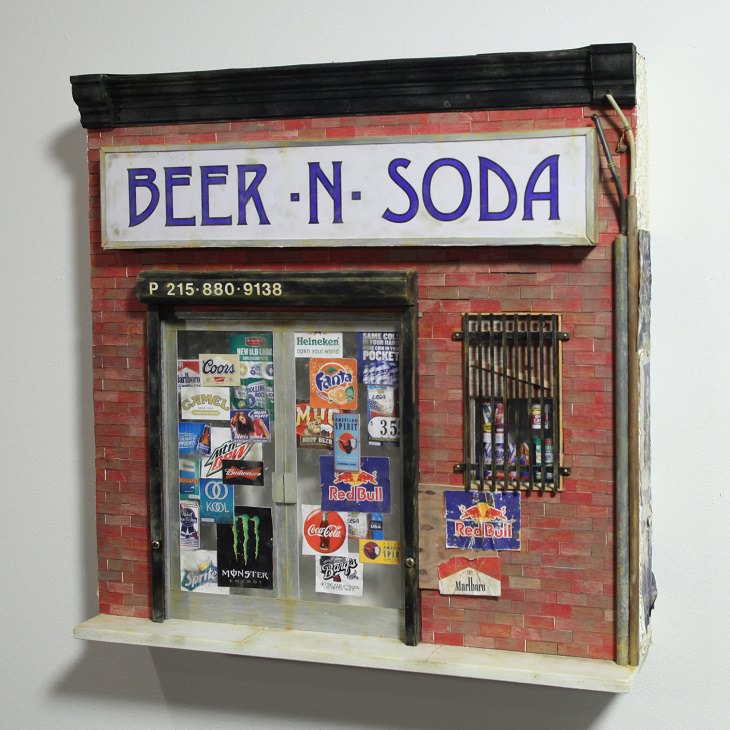 Miniatures Models of Old Buildings in Philadelphia By Drew Leshko, Beer-N-Soda