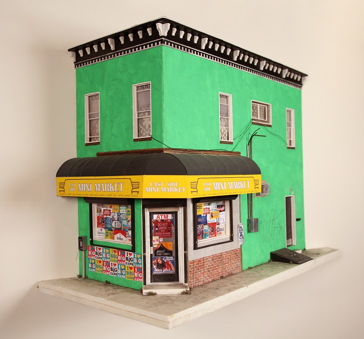 Miniatures Models of Old Buildings in Philadelphia By Drew Leshko, East Side Mini Market