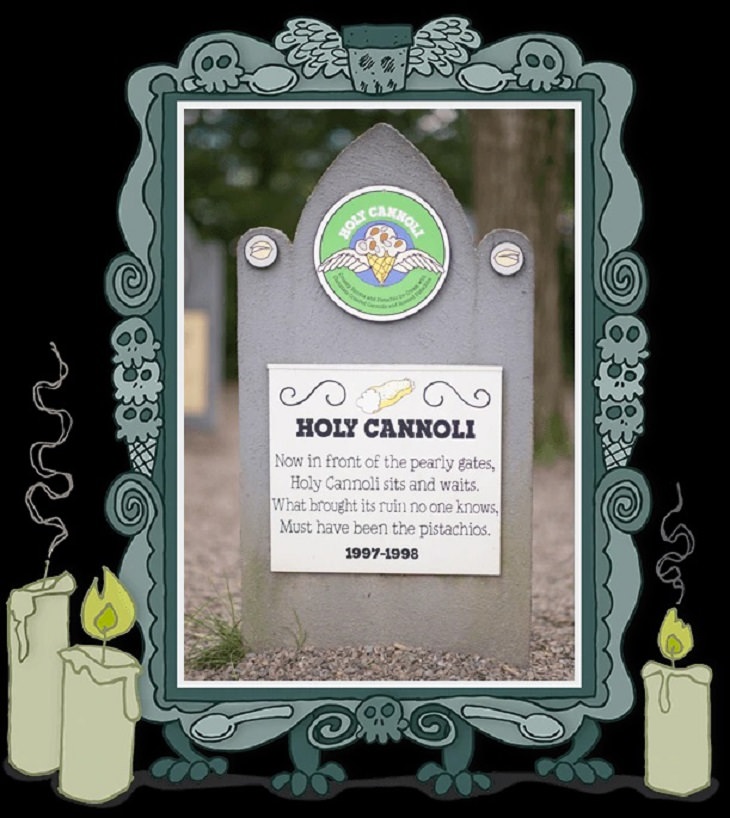 Recipes for the delicious ice cream flavors in Ben & Jerry’s Flavor Graveyard that can be resurrected, Holy Cannoli, 1997 - 1998