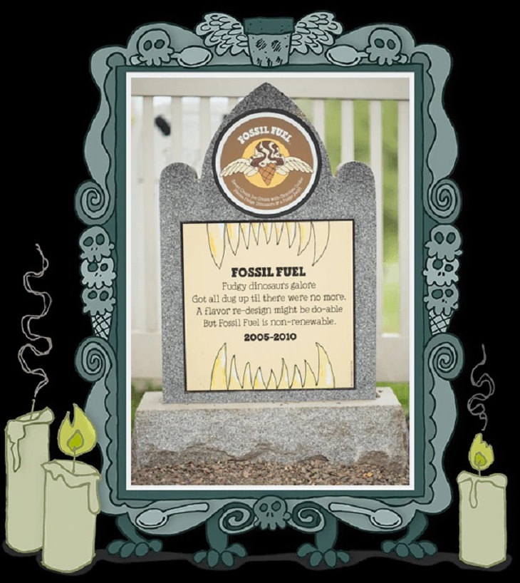 Recipes for the delicious ice cream flavors in Ben & Jerry’s Flavor Graveyard that can be resurrected, Fossil Fuel, 2005-2010