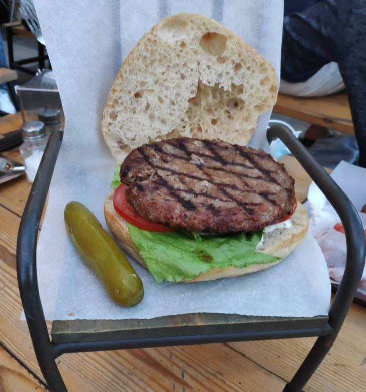 Hilariously creative replacements for plates, burger served in a mini chair