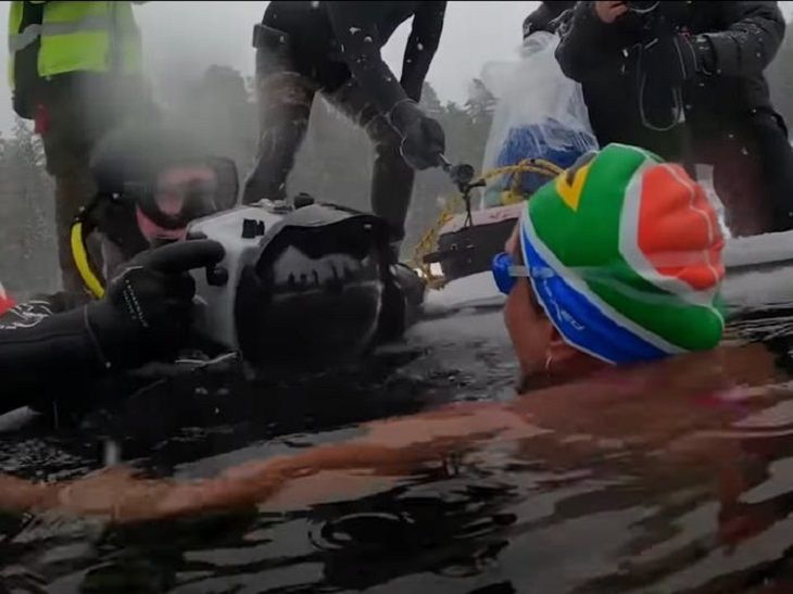 Guinness World Records broken in 2020, ice swim