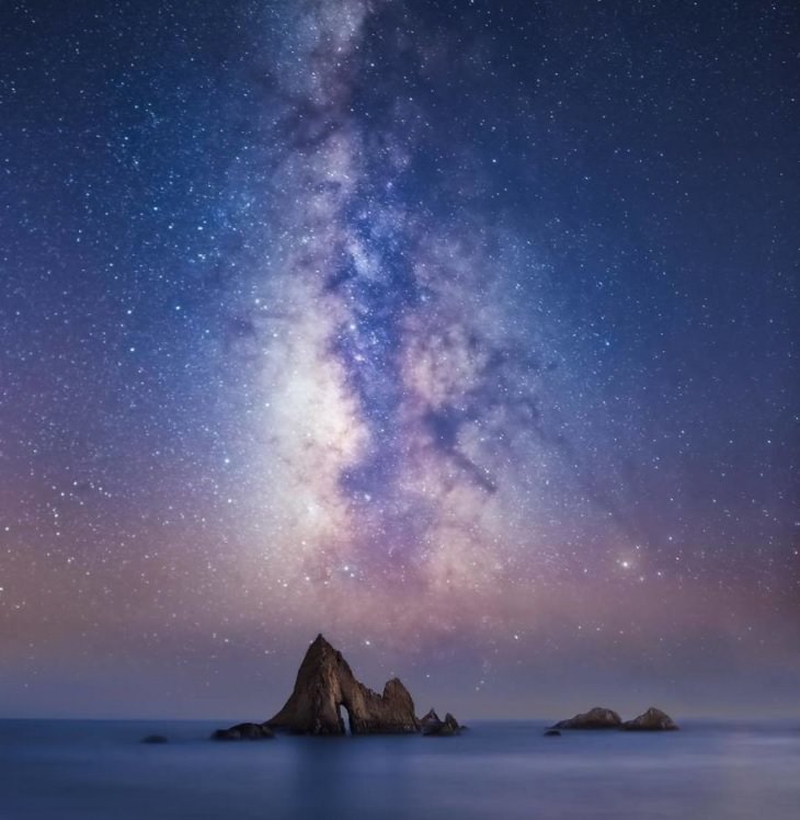 Astronomy photographs of the night sky and nightscapes by Marcin Zajac, Taken near the Bay area of San Mateo, Martin’s Beach, the subject of numerous lawsuits for public access