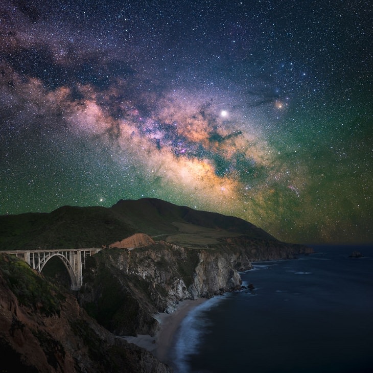 Fotografías nocturnas de Marcin Zajac costa de Big Sur,