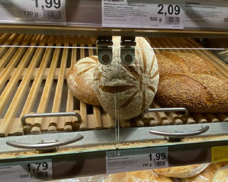 Everyday items with unexpected faces that, once seen, can never be unseen, bread with wide eyes