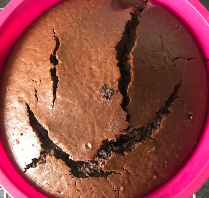 Everyday items with unexpected faces that, once seen, can never be unseen, brownie cup with cracks that form a smiling face