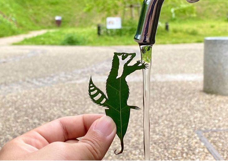 Lito Leaf Art, Japanese artist carves out detailed and intricate drawings of animals on leaves, Let’s wash our hands frequently!