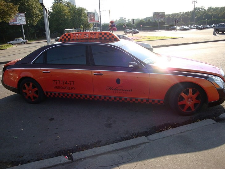 Bizarre, strange, unique and creatively designed taxi cabs found all around the world, Maybach Taxi, Russia