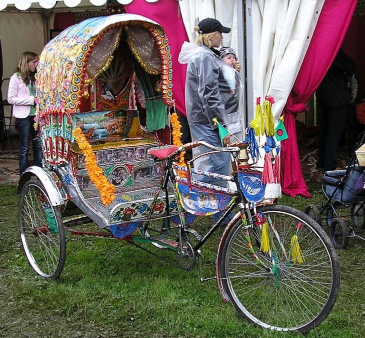 Bizarre, strange, unique and creatively designed taxi cabs found all around the world, Cycle Rickshaw, Bangladesh