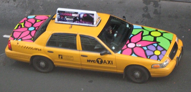 Bizarre, strange, unique and creatively designed taxi cabs found all around the world, Flower Taxi, United States