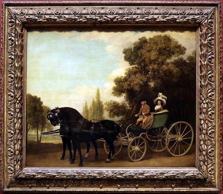 Best horse-inspired paintings by English artist George Stubbs who influenced 18th century romanticism, Lord and Lady in a Phaeton, 1787